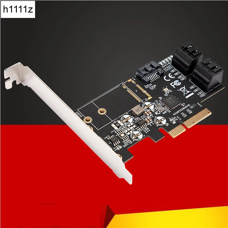 H1111Z Плата расширения PCI E SATA адаптер 4X 8X 16X PCIE карта Express 3 0 5 Порты SATAIII 6 Гбит/с карты