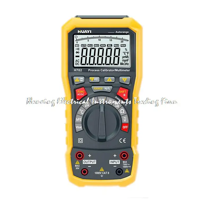 

0-22mA 10V 10KHz H782 Dual Display Current Voltage Frequency Source Process Calibrator & True RMS Multimeter