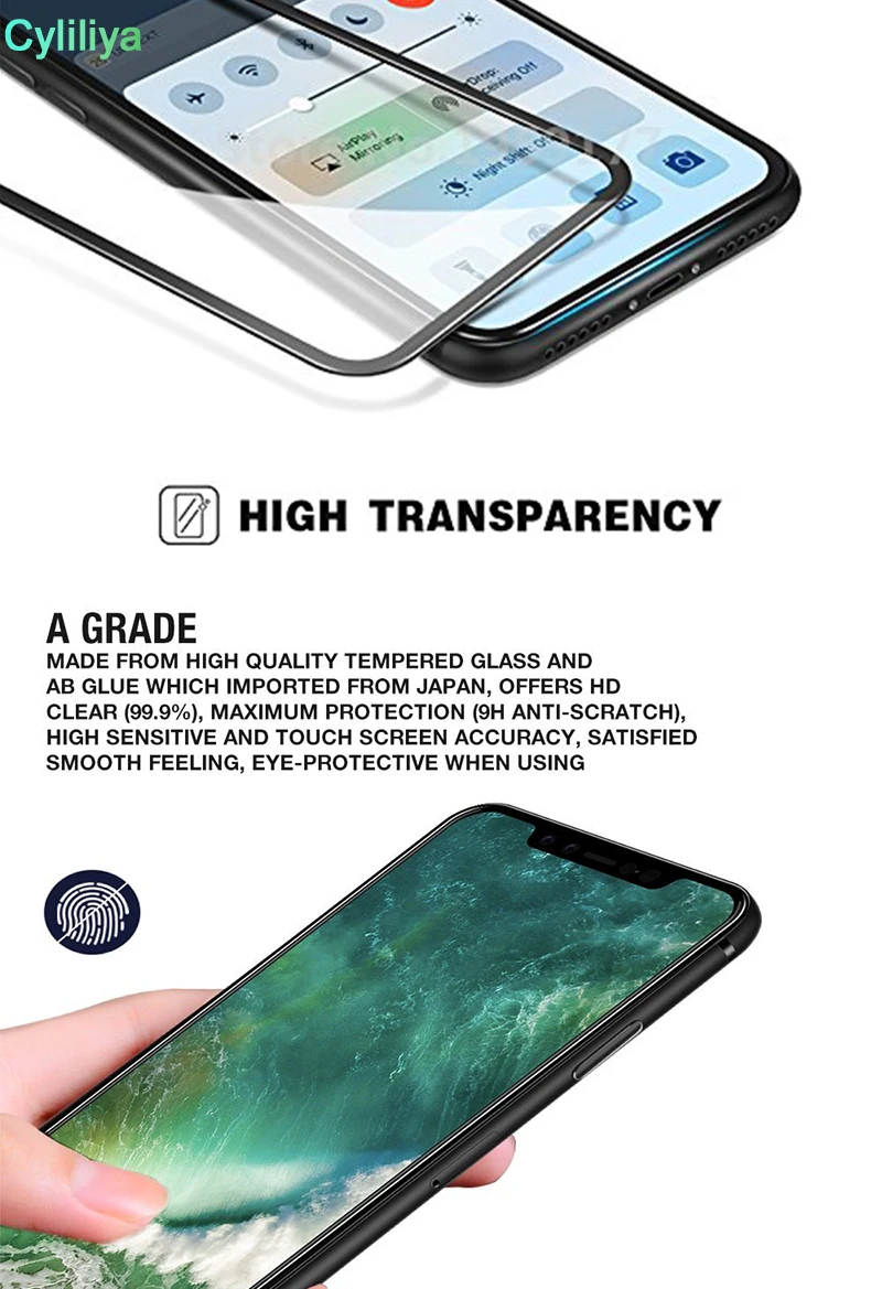 3D рамка из титанового сплава закаленное стекло для Iphone X 5 8 дюйма защита экрана
