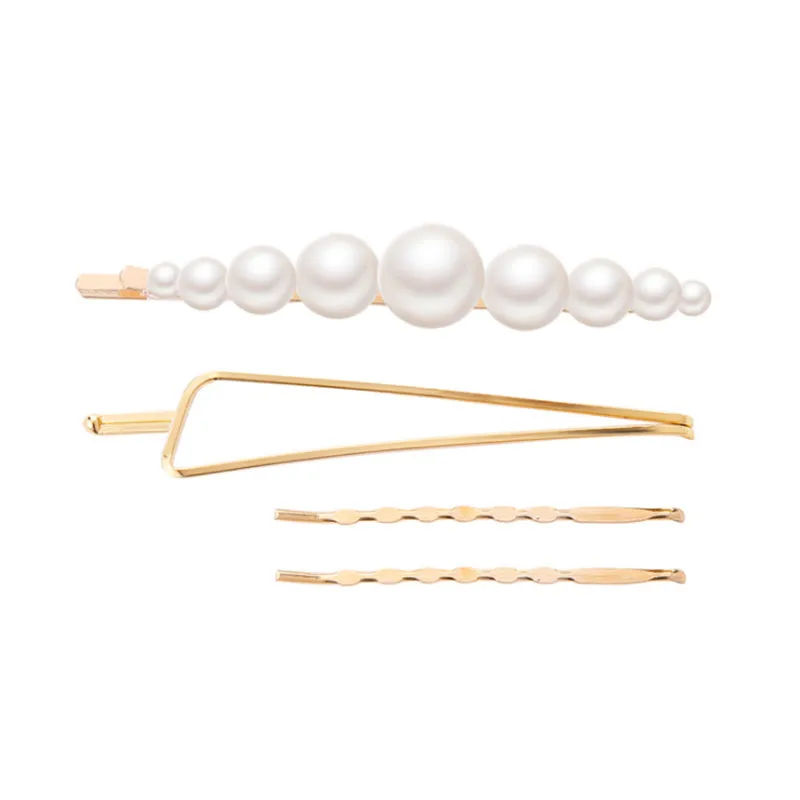 Kymyad 3Pcs/ Set Korea Fashion Metal Hairpins Imitiation Pearl Beads Hair Clips Bobby Pin Barrette Hairpin Hair Accessories - Metal color: 11