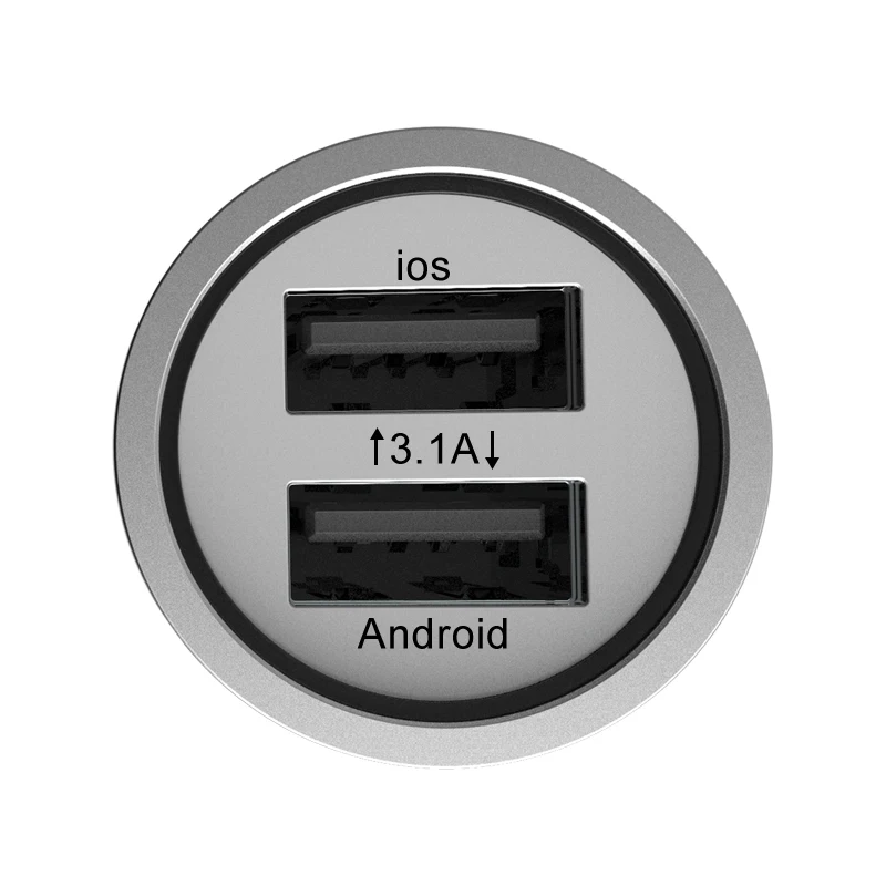 GUSGU 5V алюминиевый сплав двойной USB Автомобильное зарядное устройство