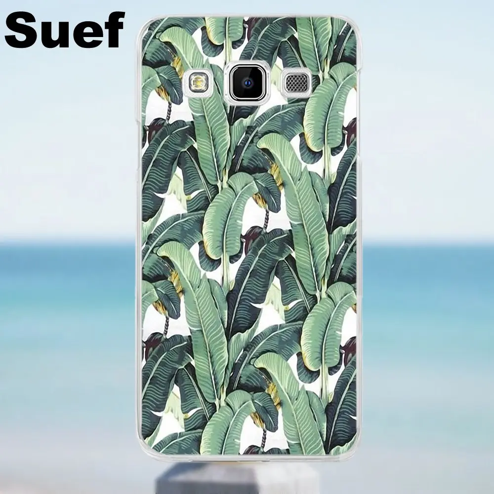 Suef мягкий прозрачный чехол с банановыми листьями для Galaxy Alpha Core Prime Note 2 3 4 5 S3 S4 S5 S6 S7