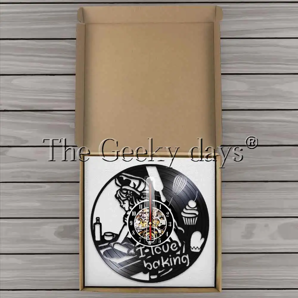 Настенные часы Я люблю выпечку современные кухонные настенные с виниловой