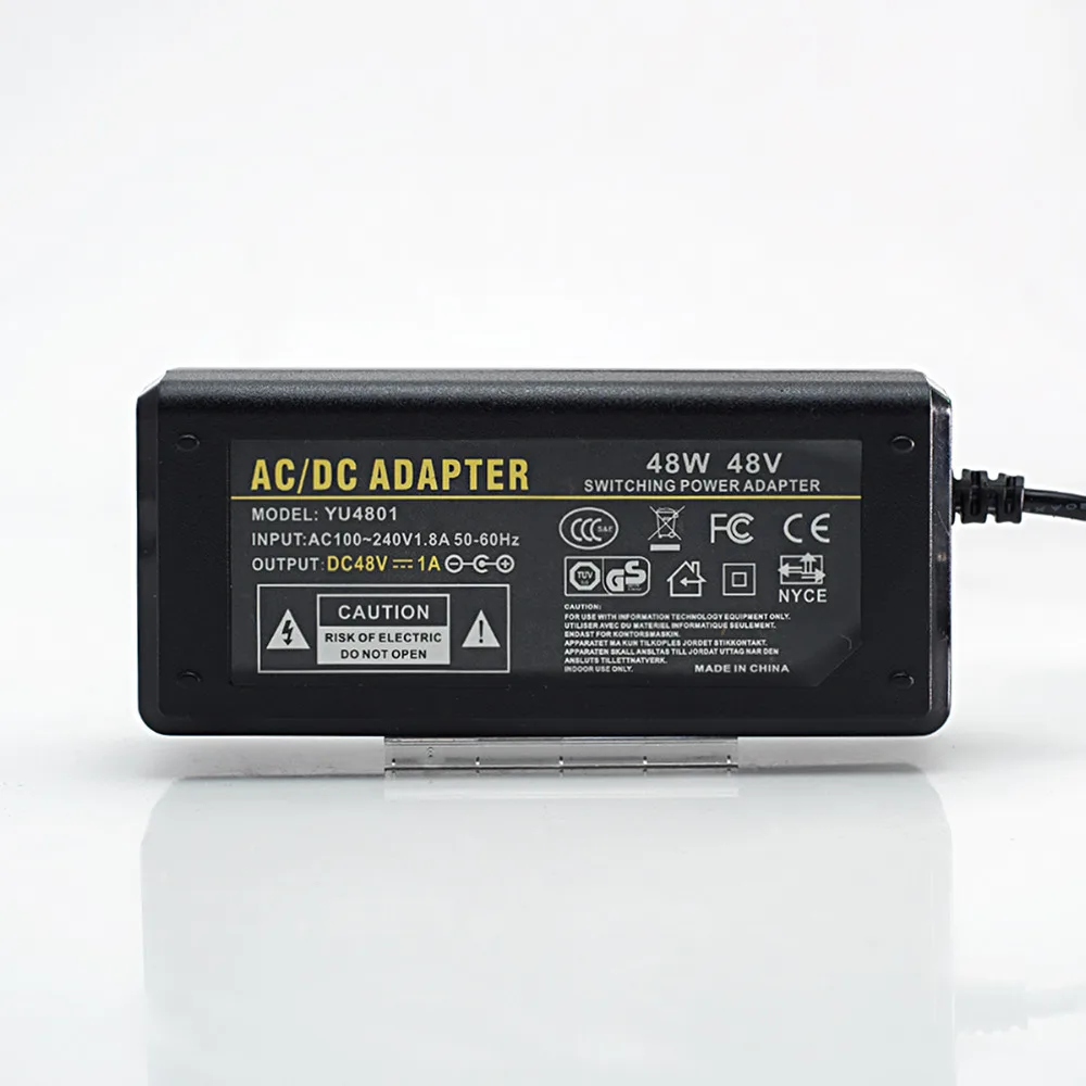 AC DC 48 В 1A Питание Adpater Вт Зарядное устройство Трансформатор для POE Светодиодные