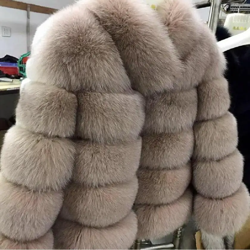 Шуба из натурального Лисьего меха, короткая куртка из натурального Лисьего меха, зимняя модная теплая Повседневная Европейская женская уличная стильная куртка