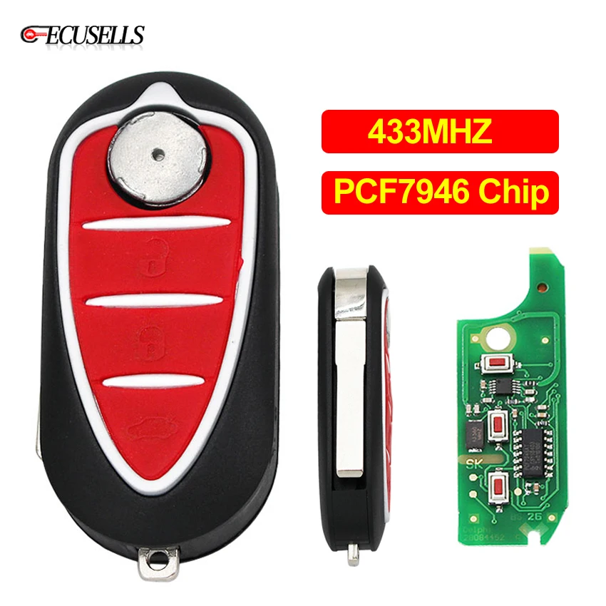 Складной флип ключ 3 кнопки дистанционного управления брелок спросить 433 МГц ID46