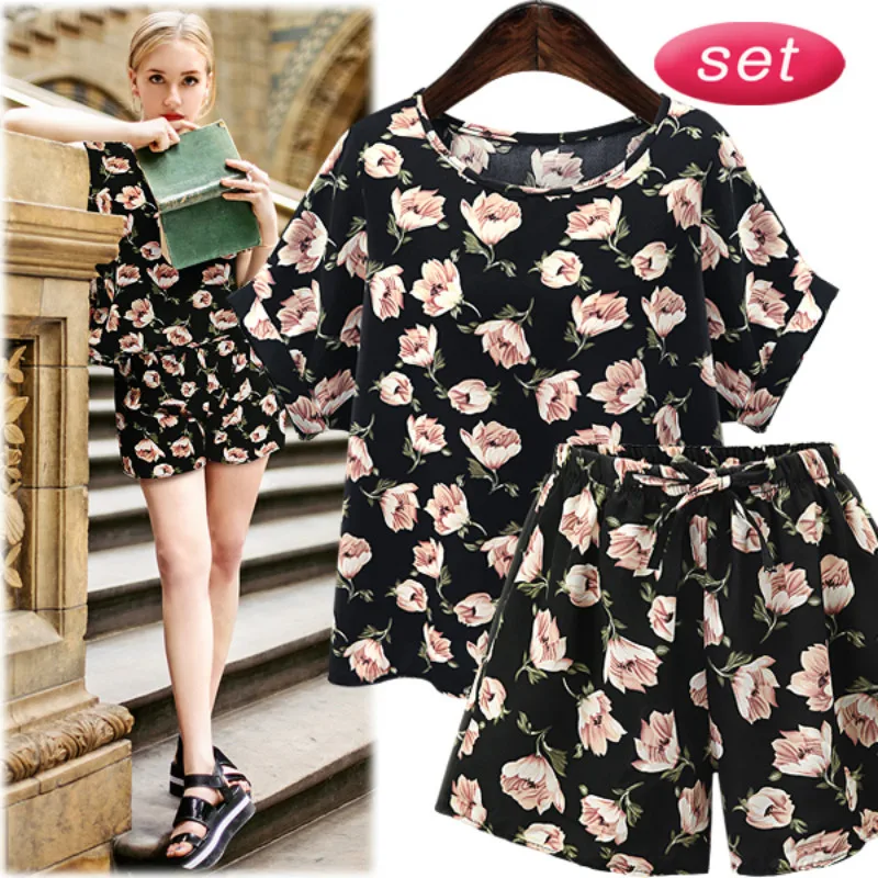 Комплект из 2 предметов Женская летняя обувь Цветочный принт повседневные