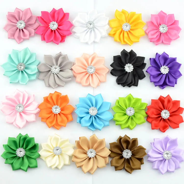 120 шт./20 цветов атласная лента с розочками 2 дюйма|satin ribbon rosette|ribbon rosettessatin flowers |
