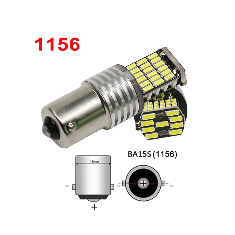 1 шт. автомобильная светодиодная лампа Ba15s 1156 P21W PY21W 12V Bay15D 1157 4014SMD 6500K 950Lm |