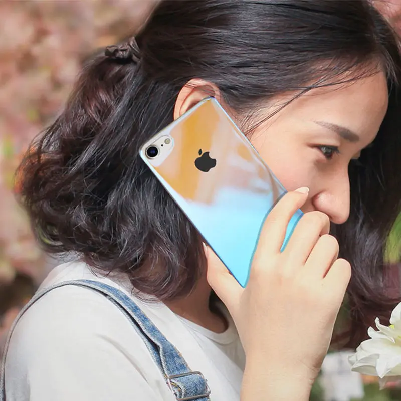 Luxury Ultra Slim Gradient Color Phone Case For iPhone 7 8 6 S 6S Plus Clear Shockproof Hard Back Cover X 7Plus Coque |