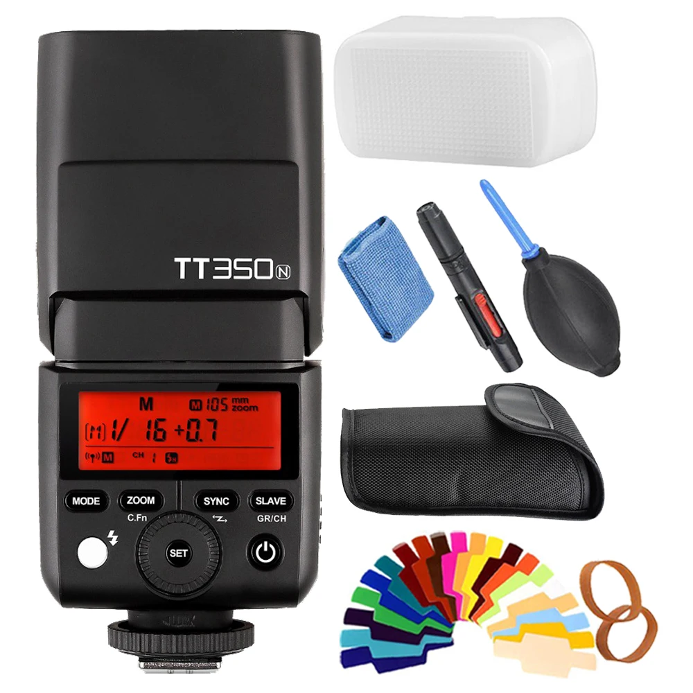 Вспышка Godox TT350N Speedlite TTL HSS 1/8000s для Nikon D750 D7000 D7200 D5100 D5200 D5000 D300 D300S D7100 D3200 D3100 D200 D80|ttl