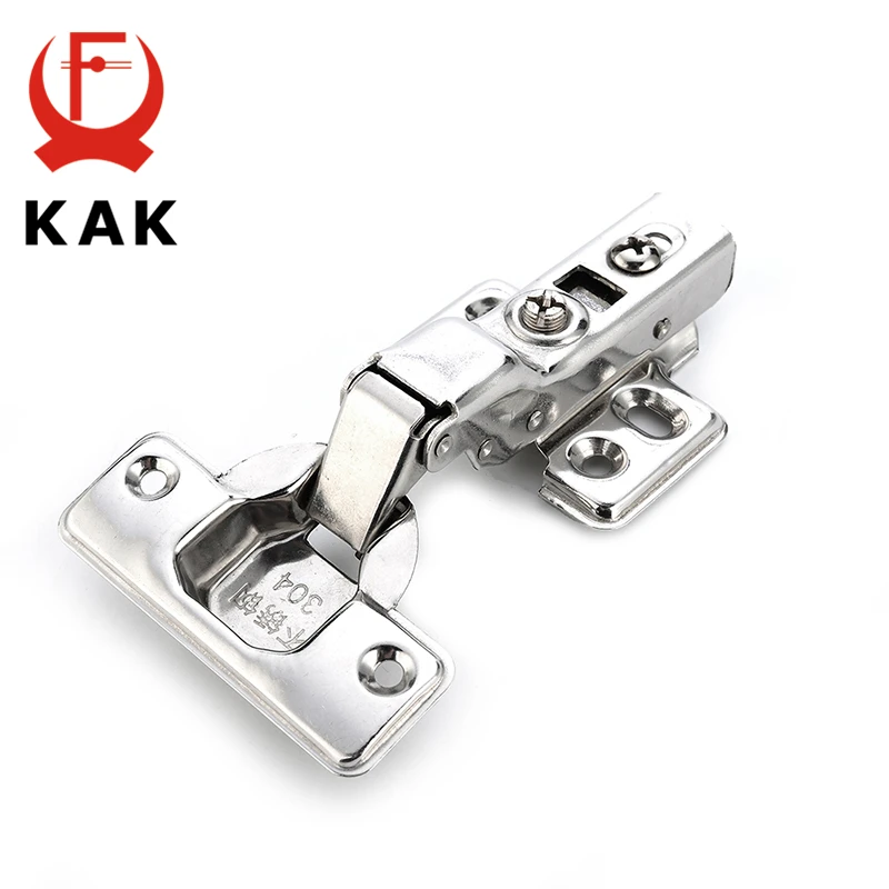 Фото KAK C Series Stainless Steel Hydraulic Hinges Damper Buffer Soft Close For Cabinet Cupboard Door Hinge Furniture Hardware №1