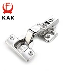Гидравлические петли KAK серии C из нержавеющей стали, Буфер Заслонки, мягкое закрытие петель для шкафа, шкафа, двери, мебельная фурнитура
