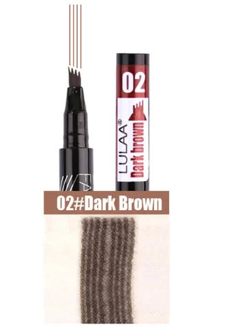 02 Dark Brown LULLA микроблейдинг иглы-ручки для татуажа бровей водонепроницаемый четырехкоготь бровей Гель-карандаш эскиз жидкий бровей ручка maquiagem cejas tatuaje - Цвет: 02 Dark Brown