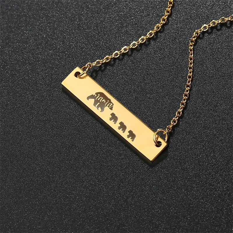 AZIZ BEKKAOUI Mama Bear Love Necklace DIY Letter Stainless Steel Jewelry Best Christmas Gift for Mom Dropshipping | Украшения и