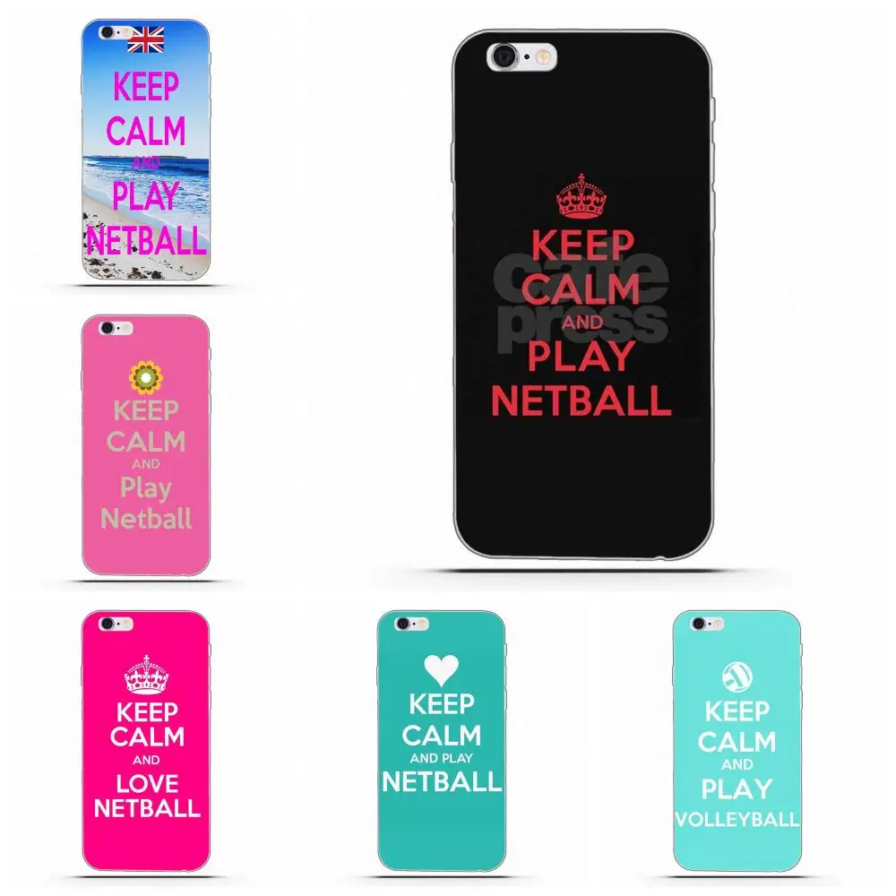 Wexoeq для Apple iPhone X 4 4S 5 5C 5S SE 6 6S 7 8 Plus TPU Mobile Keep Calm &amp Play Netball | Мобильные телефоны и