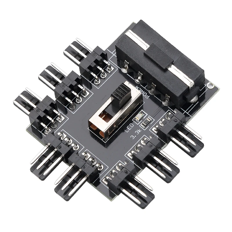 Kebidu черный ПК от 1 до 8 4Pin Molex охладитель охлаждающий разветвитель для кулера