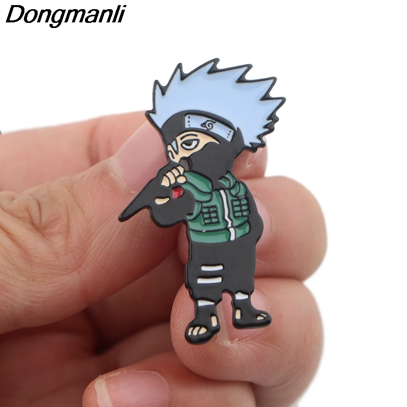 P3908 Dongmanli модная Наруто крутая Какаши металлическая Глянцевая брошки и шпильки коллекция нагрудные булавки бижутерия сумка аксессуары
