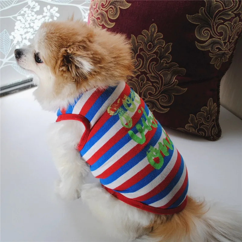 Одежда для собак Chiwawa хлопковая одежда рубашка полосатая жилет собаки