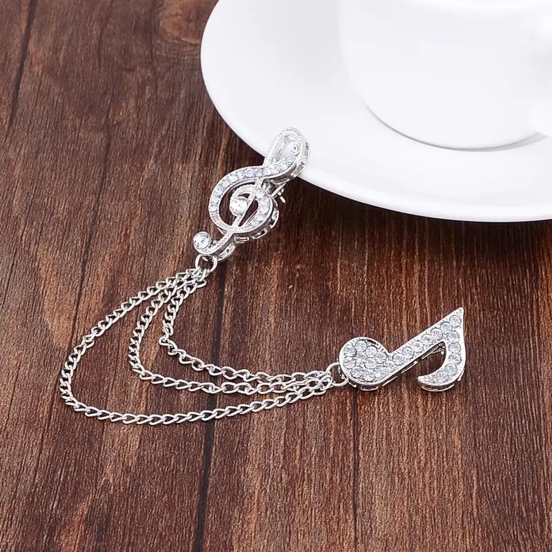 Женская двойная брошь в виде музыкальных нот | Украшения и аксессуары