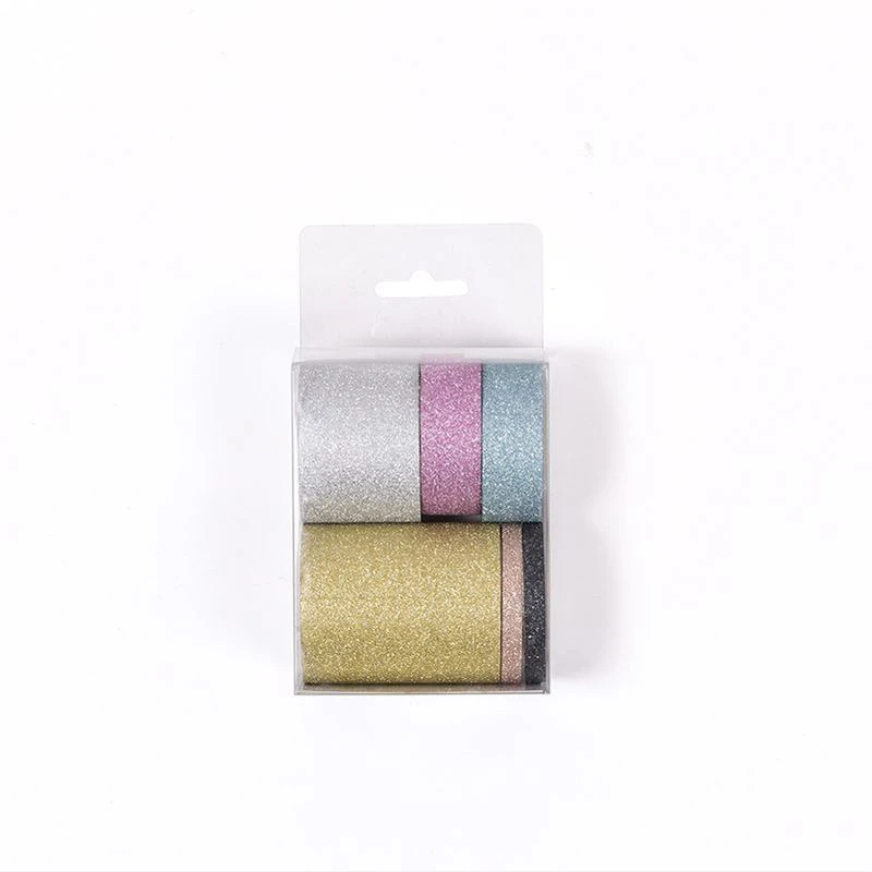 

CXZY 6pcs/set glitter washi tape decorative masking scrapbooking bullet journal wash gold foil washitape adhesive planner 1J825