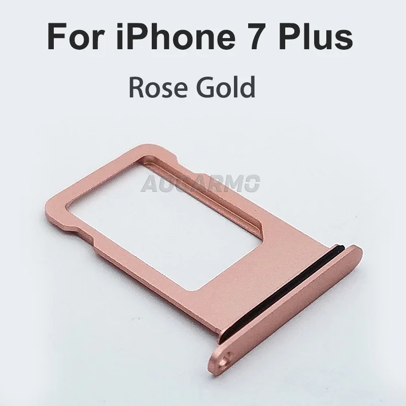 For i7P Rose Gold Aocarmo Алюминиевый металлический слот для Nano Sim карты держатель с резиновой прокладкой для iPhone 7 P 7 Plus Замена - Цвет: For i7P Rose Gold