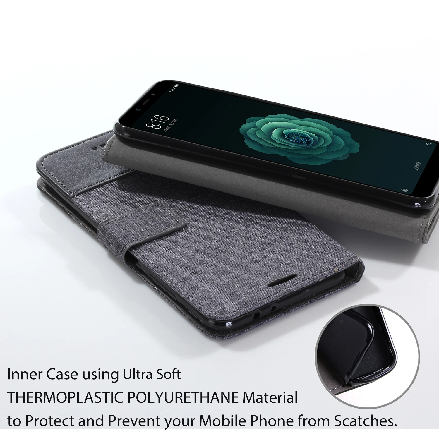 Роскошный джинсовый ретро кожаный чехол для XiaoMi A2 8 Lite A1 5S RedMi 6 Pro Y2 5A 4A 4X5 Plus Note 4