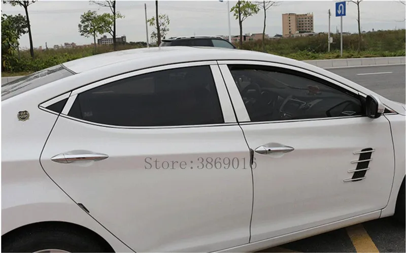 Для hyundai Elantra 2011 2012 2013 автомобильный Стайлинг полное окно отделка украшения полосы из нержавеющей стали авто аксессуары
