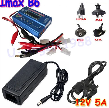 B6 Tamiya and adapte IMAX B6 цифровой RC Lipo NiMh батарея баланс зарядное устройство+ AC мощность 12 в 5A адаптер Прямая поставка - Цвет: B6 Tamiya and adapte