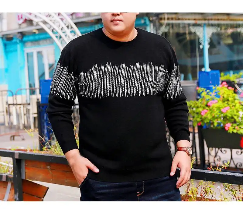 FAISIENS стильный большой размер 6XL 7XL мужской джемпер свитер однотонный Зимний вязаный пуловер Длинный рукав черный синий теплый мужской свитер