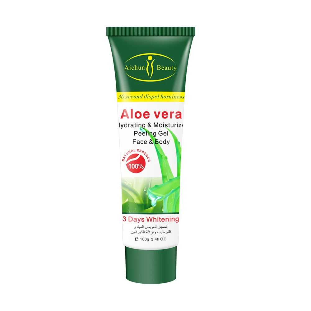 Aloe 100 г пилинг очищающее средство для лица Натуральный Отшелушивающий отбеливание и осветление средство для отшелушивания для лица пилинг-скраб гель может падение TSLM2 - Цвет: Aloe