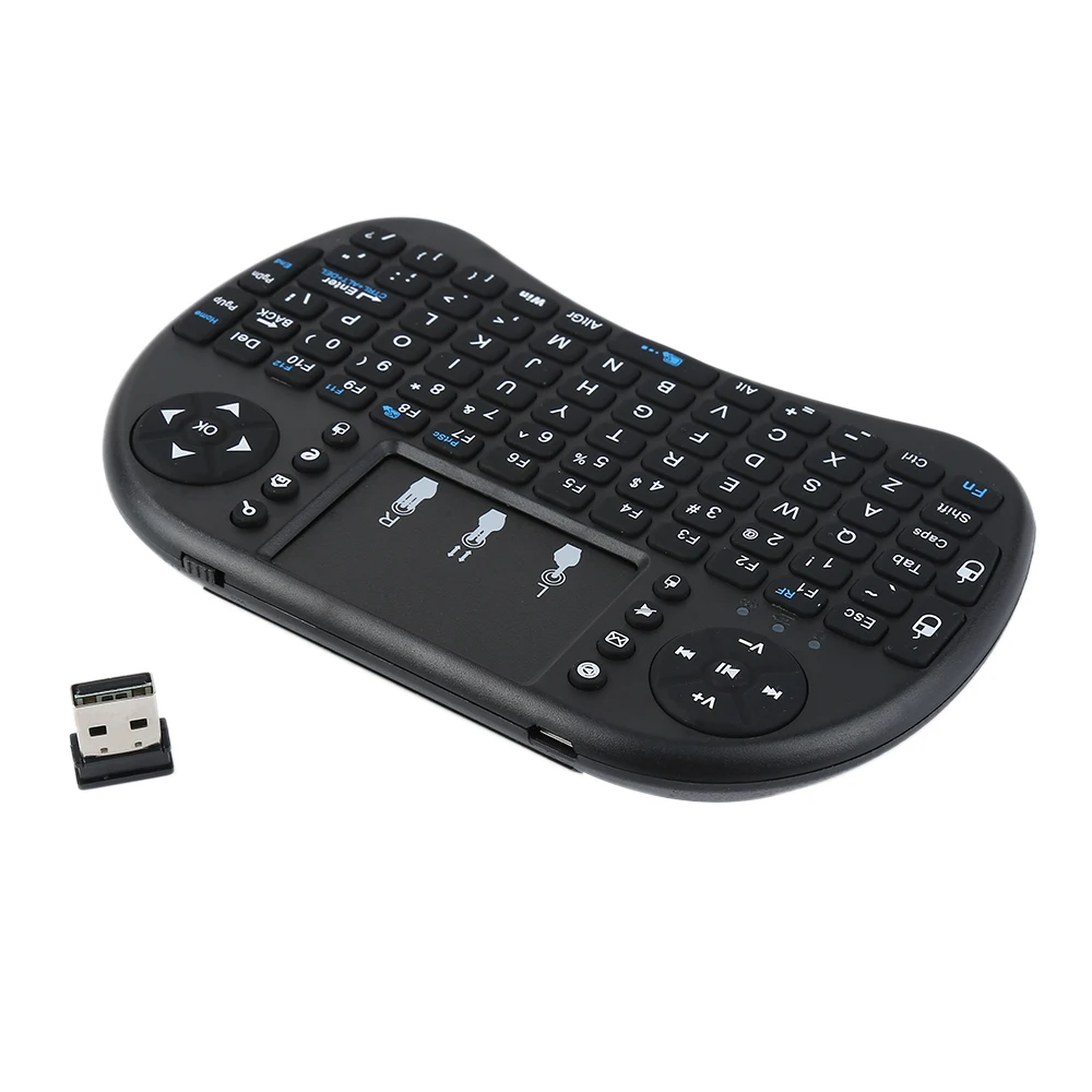Черный Беспроводная мини-клавиатура Fly Air mouse 2,4G с сенсорной панелью для игр, интеллектуальный пульт дистанционного управления для приставки Smart tv - Цвет: Черный
