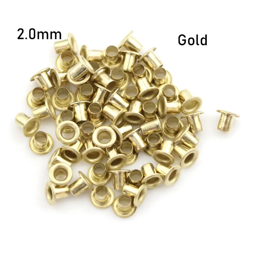 gold 2mm 50 шт Мини ушко кнопки для DIY кукла пояс металлические пряжки кнопки, сумок, обуви, одежда аксессуары для шитья 1,5/2,0/2,5 мм - Цвет: gold 2mm