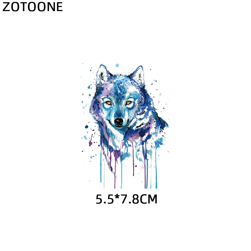 ZT1106 ZOTOONE акварельные нашивки в виде животных, железные нашивки в виде тигра для детской одежды, самодельная шляпа, аппликация, теплопередача, Виниловая аппликация, моющаяся E - Цвет: ZT1106
