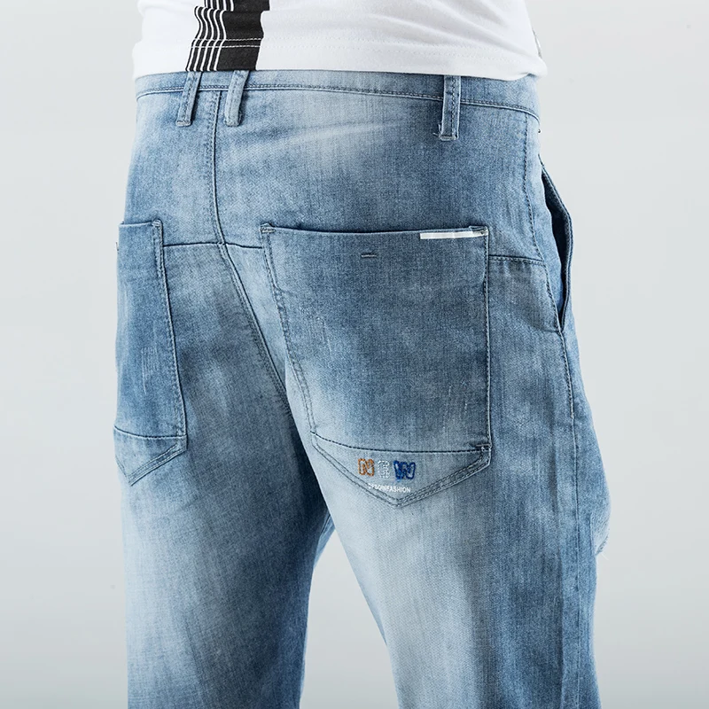 Jeans For Men Summer Stretch Lightweight Blue Denim Jeans Short for Men Jean