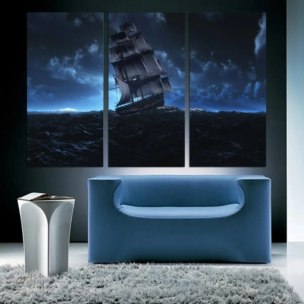 

Drop shipping 3 Panel printed painting Seascape painting Wall Art Picture Home Decoration Living Room Modern painting LS372