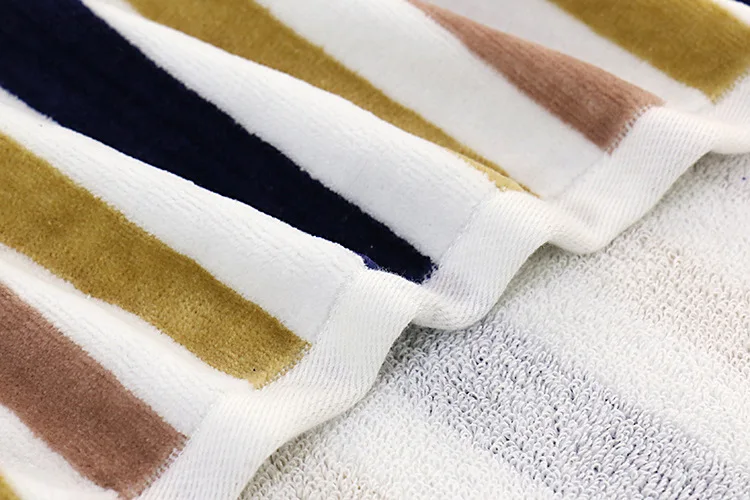 35x75cm Color Strip Thick Cotton Absorbent Washcloth Home Daily Necessities Grooming Face Towel Gym Sports Yoga Bath Towel