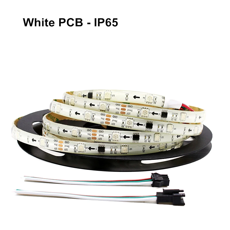 WS2811 5050 SMD RGB лента 12 В программируемая Адресуемая 30 светодиодов/м Светодиодная