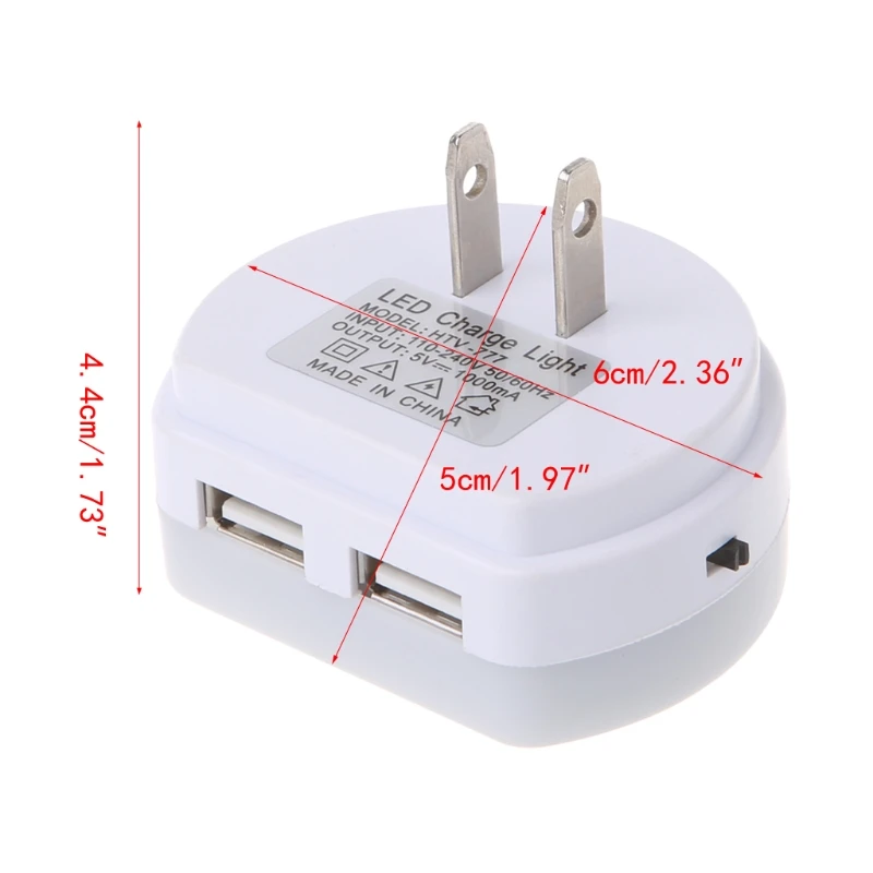 Светодиодный ночсветильник с двумя USB портами и зарядным устройством|Ночники| |