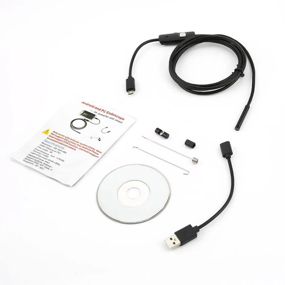 5 мм эндоскоп камера HD USB с 6 светодиодами 1 м жесткий кабель Водонепроницаемый для
