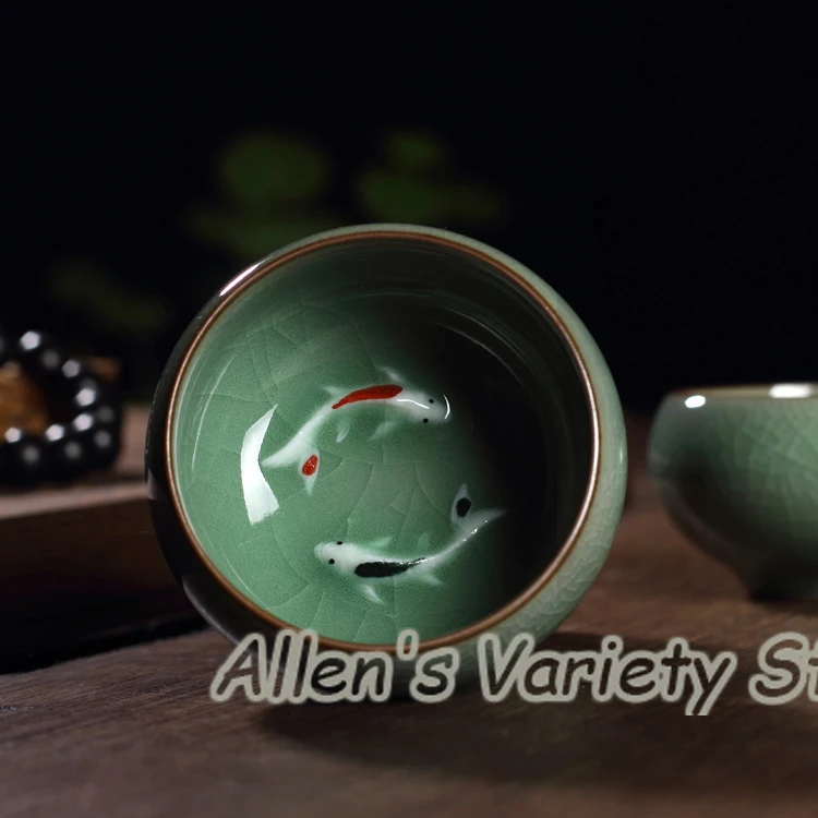 Китайская фарфоровая кофейная чашка Geyao с золотой глазурью в форме рыбы