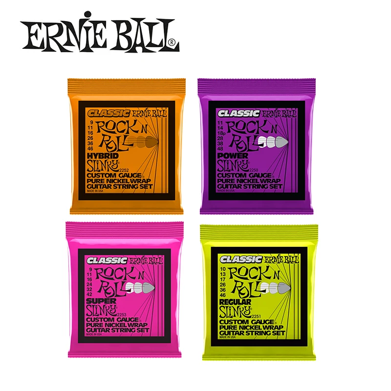 

Original Ernie Ball Slinky Classic Pure Rock n Roll Pure Nickel Wrap Electric Guitar Strings 2253 2252 2250 2251