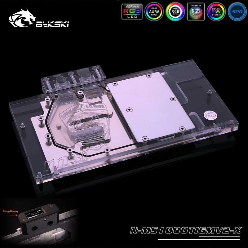 Bykski N MS1080TIGMV2 X VGA полное покрытие блок водяного охлаждения с RGB LED свет комплект для