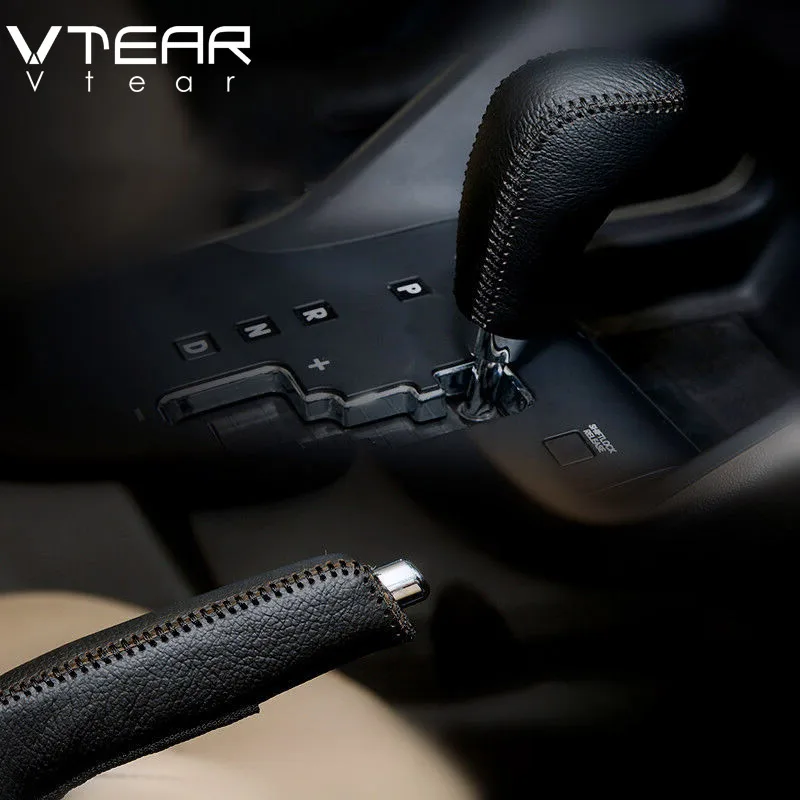 Vtear для Kia Rio 3/Rio 4 рычаг переключения передач ручной тормоз ручки для салона автомобиля-Стайлинг ручной тормоз крышка ручной сшитый аксессуар