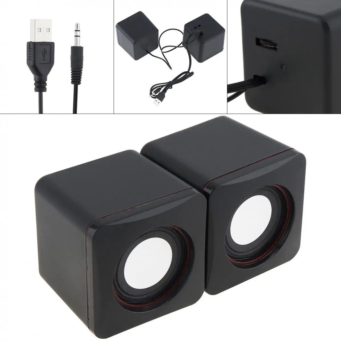 Портативный 101Z 0 5 W USB 2 колонки с 3 мм стерео джек и питаемые через порт | Аксессуары для аудиосистем -32984599759