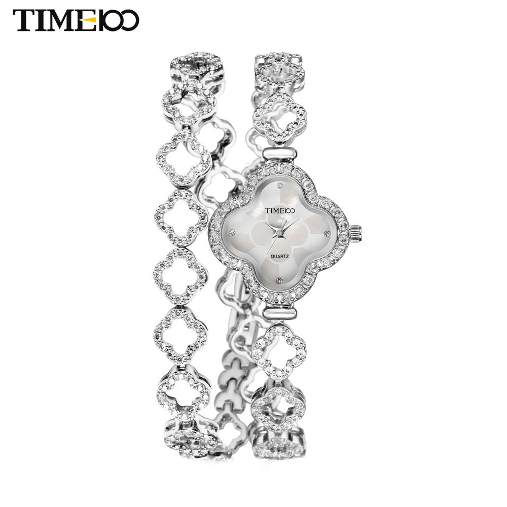 Новый TIME100 женские Кварцевые наручные Часы Лаки Четыре листа Клевера Алмазов