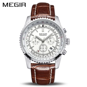MEGIR часы мужские модные светящиеся кварцевые мужские часы лучший бренд роскошные часы мужские Relogio Masculino Erkek Kol Saati Man 2009