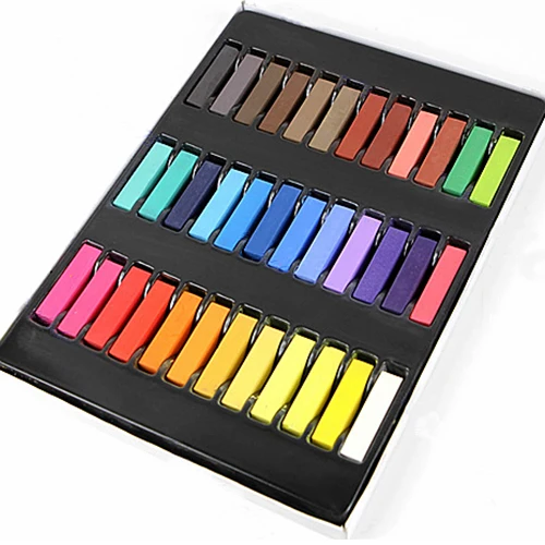 Professional Fashion Hair Chalks Temporary Colors Dye Easy Soft Pastels Kit Beauty Care Styling Tools | Красота и здоровье
