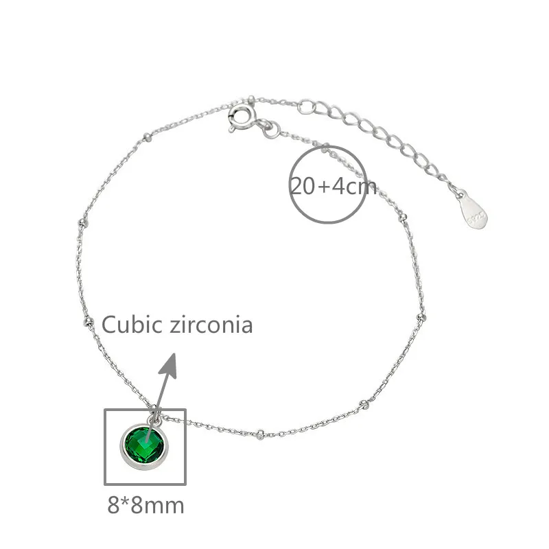 Flyleaf Простой Круглый Кубический цирконий женский браслет на лодыжку из