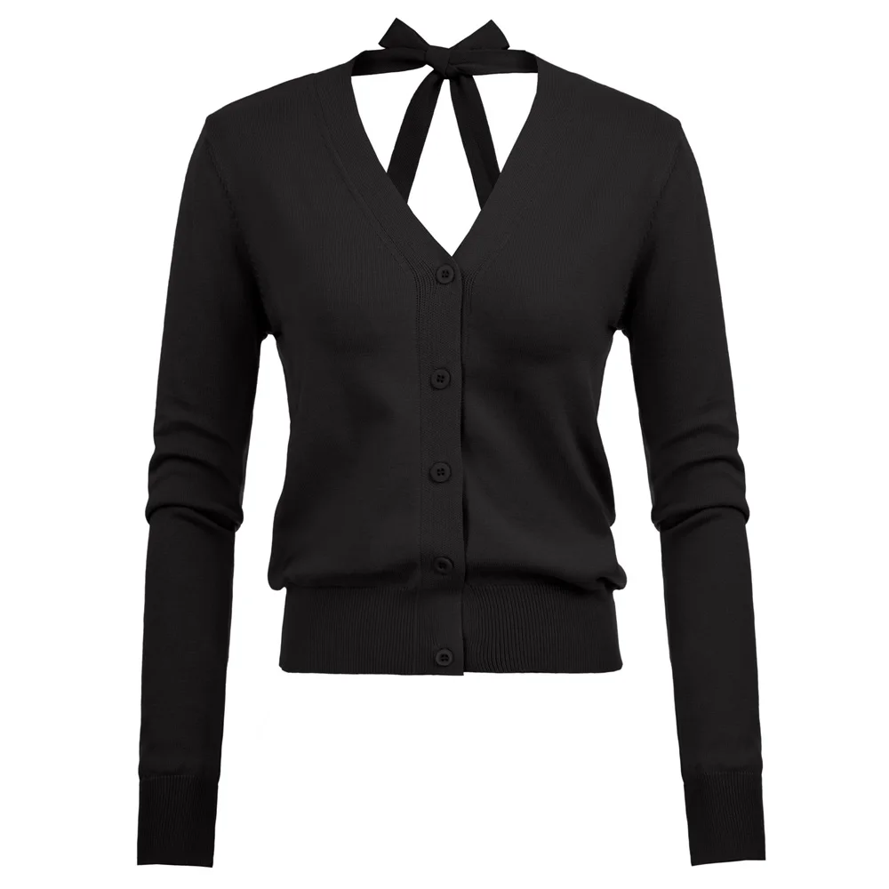 Ladies Cardigan Knitted Button down Casual Winter V-back Shirt Autumn Office |